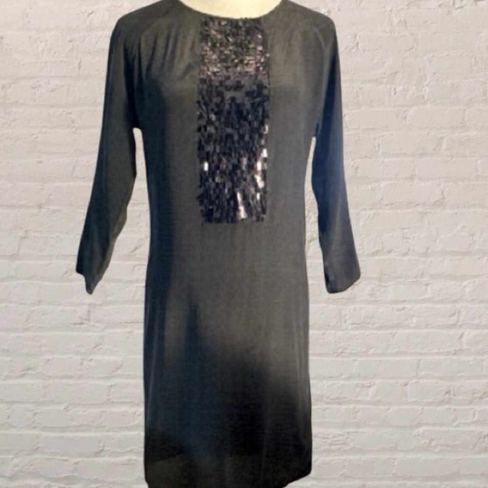 Helene 100% silk 3/4 sleeve sheath dress.custom made
